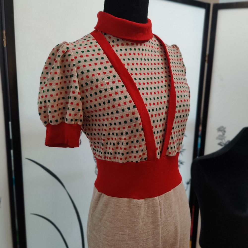 Chic Red and Cream Women's Jumpsuit